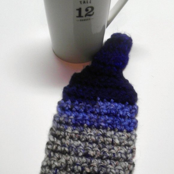 Blue Coffee Mug Cozy Keep It Hot Cover Cup Sleeve Crochet Cozi Tea Drink NWT - Picture 3 of 7